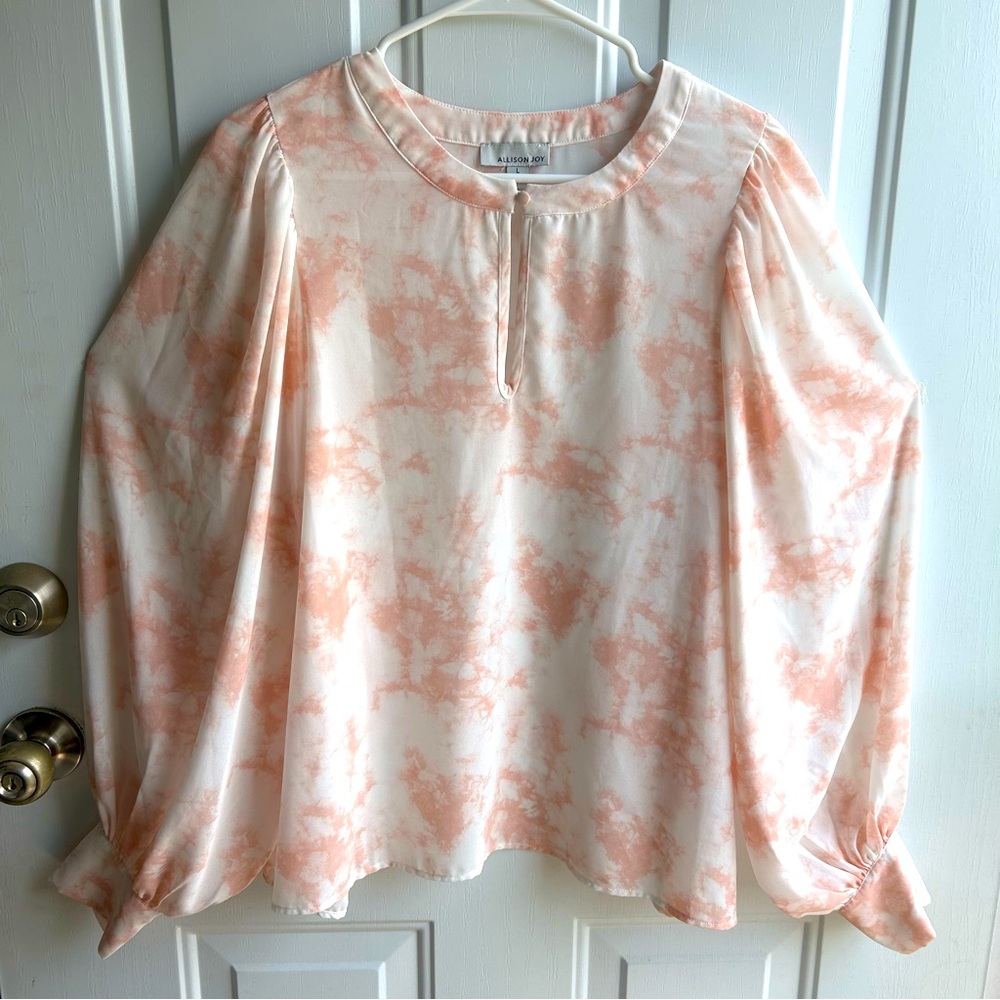 Allison Joy Women’s Long Sleeve Blouse Dress Shirt Top Cuffed Sleeve Size Large